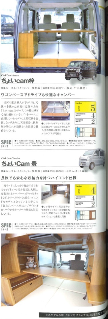 軽キャンパーfan「ちょいCam葵」「ちょいCam寝るだけキット」の記事