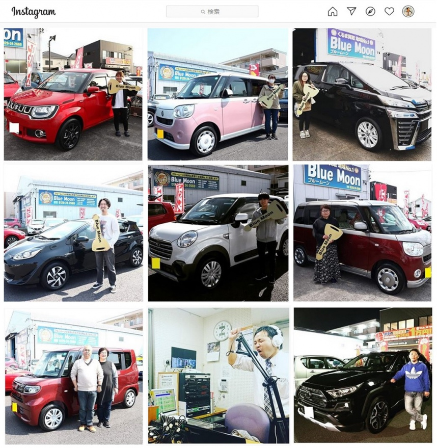 岐阜県のキャンピングカー・軽キャンパー販売　ブルームーンのインスタグラム