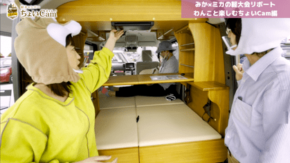 軽キャンピングカーちょいCamのフリップダウンモニター