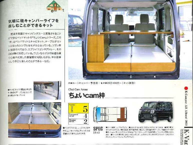 軽キャンパーfan「オールアルバム160」のちょいCam梓記事