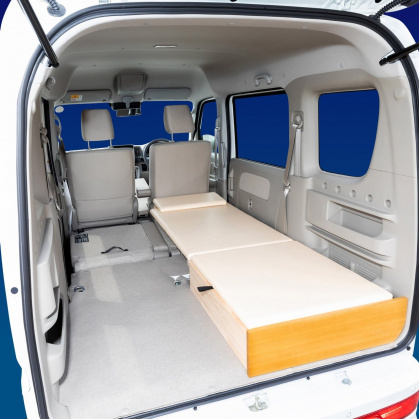 エブリイワゴンの軽キャンピングカー「ちょいCam一人寝キット」の写真