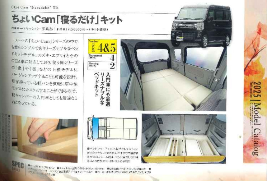 軽キャンパーfan vol.52「ちょいCam寝るだけキット」の紹介