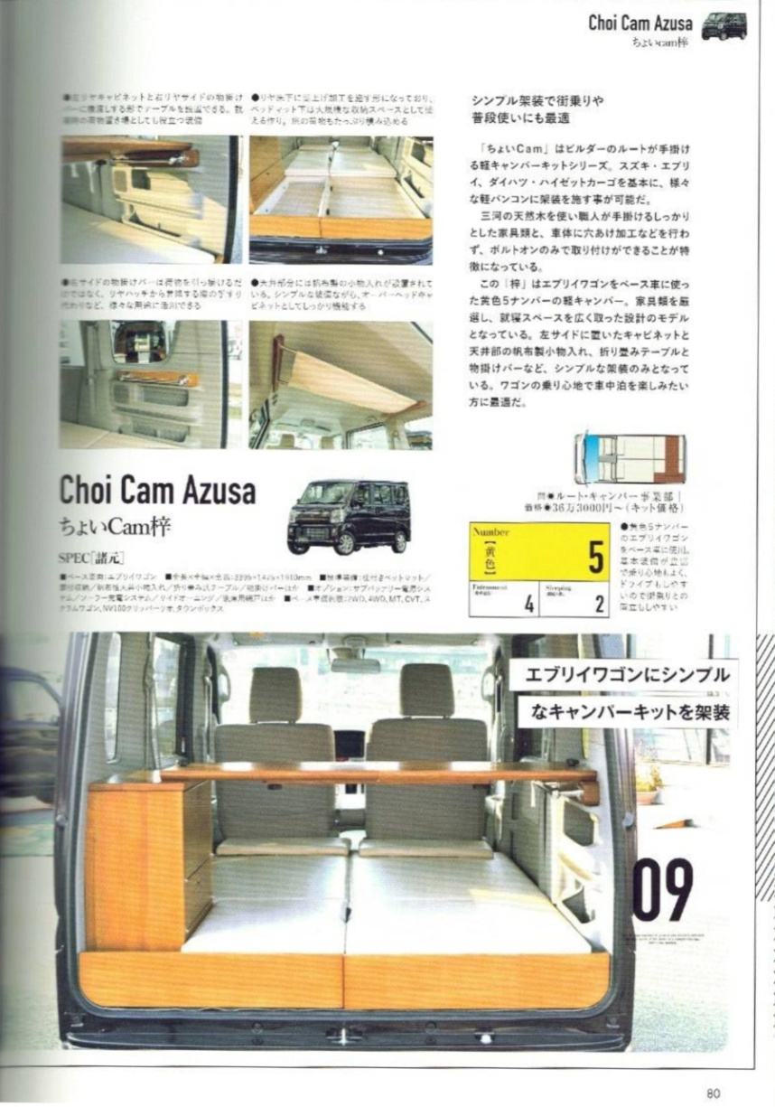 軽キャンパーfan vol.55「ちょいCam梓」の紹介