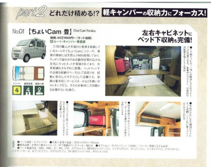 軽キャンパーfan vol.55「ちょいCam豊」の紹介